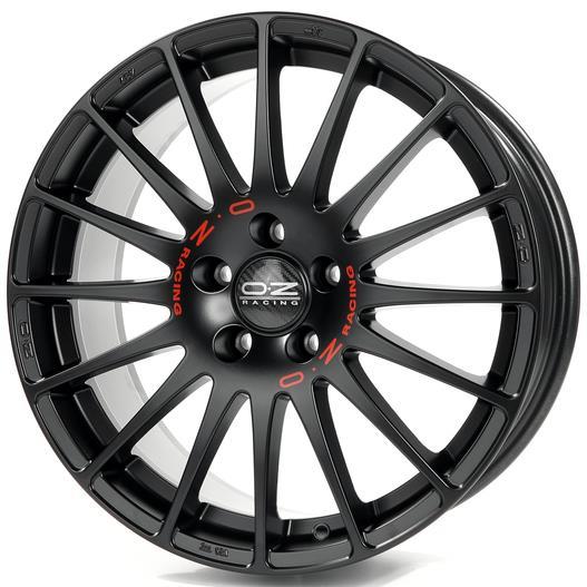 OZ Superturismo GT 8,0x17 5/112 ET35 d-75 Matt Black Red Lettering (W0167320279) d-L