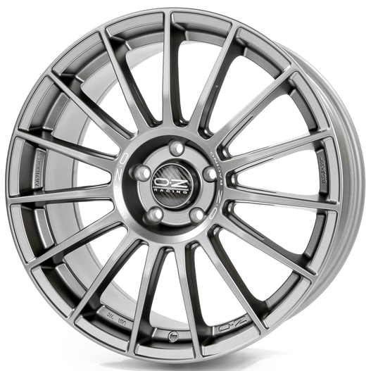 OZ Superturismo LM 9,5x19 5/112 ET21 d-66,46 Matt Graphite Silver Lettering (W0185300346)