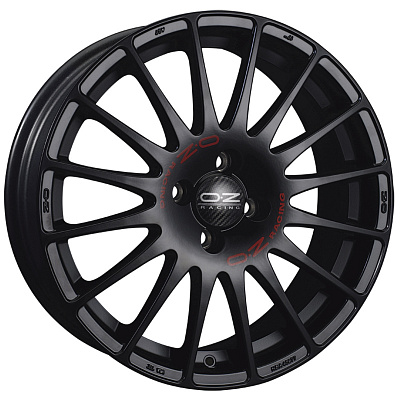 OZ 8x17/5x112 ET35 D75 Superturismo GT Matt Black + Red Lettering