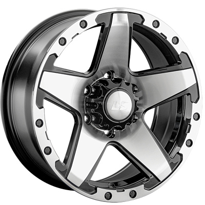 LS 8x16/5x150 ET2 D110,1 1284 BKF (конус, Колпак+лого)
