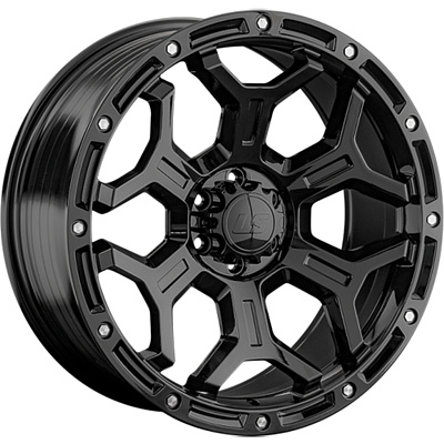 LS FlowForming 9x18/6x139,7 ET25 D106,1 RC68 BK (конус, Колпак+лого)