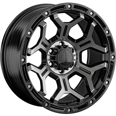 LS FlowForming 9x18/6x139,7 ET25 D106,1 RC68 BKF (конус, Колпак+лого)