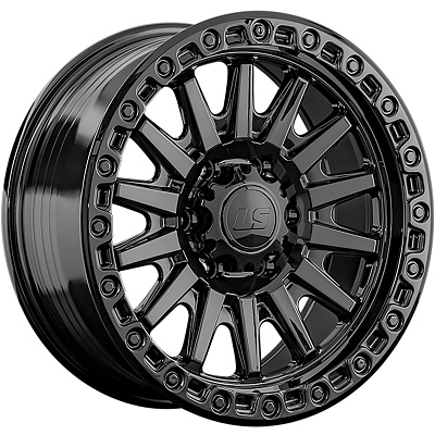 LS FlowForming 9x18/6x139,7 ET15 D106,1 RC90 BK (конус, Колпак+лого)