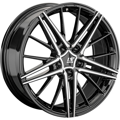 LS FlowForming 8x20/5x120 ET40 D72,6 RC76 BKF (конус, Колпак+лого)
